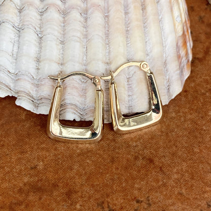 10KT Yellow Gold Squared Small Hoop Earrings