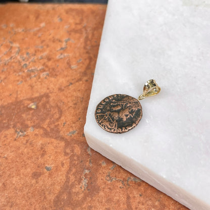 Estate 18KT Yellow Gold Constantine the Great Roman Coin Pendant