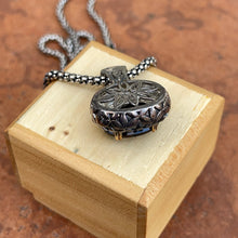 Load image into Gallery viewer, Sterling Silver + 14KT Yellow Gold Smokey Quartz + Diamond Pendant Chain Necklace