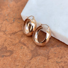 Load image into Gallery viewer, 14KT Rose Gold Rounded Tube Hoop Earrings 21mm