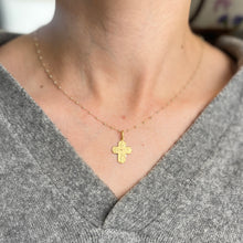 Load image into Gallery viewer, 14KT Yellow Gold Matte Four Way Cross Medal Pendant