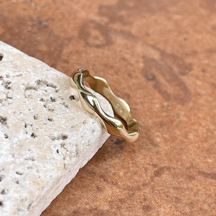 14KT Yellow Gold Eternity Wave Stacking Band Ring