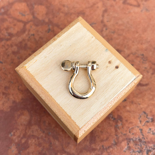 14KT Yellow Gold 3D Large Shackle Screw Pendant