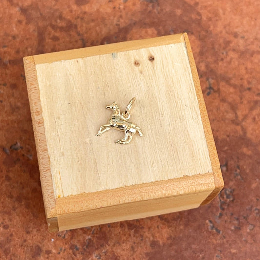 14KT Yellow Gold Running Horse Mini Pendant Charm