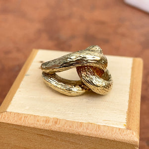 Estate 14KT Yellow Gold Textured Knot Cigar Band Ring