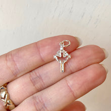 Load image into Gallery viewer, Sterling Silver Cross Dove Cut-Out Mini Pendant Charm