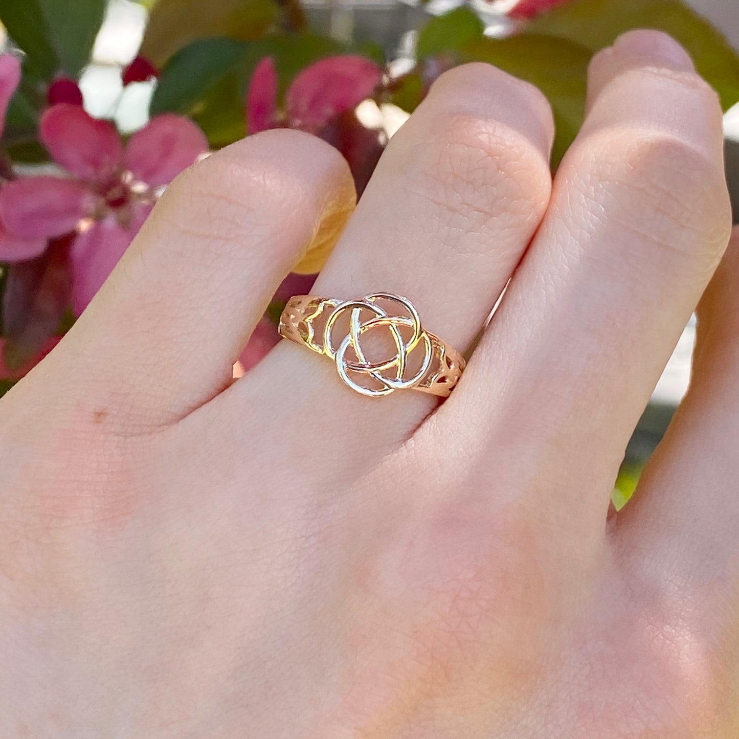 14KT Yellow Gold Polished Celtic Knot Weave Design Ring, 14KT Yellow Gold Polished Celtic Knot Weave Design Ring - Legacy Saint Jewelry