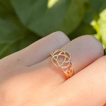14KT Yellow Gold Polished Celtic Knot Weave Design Ring, 14KT Yellow Gold Polished Celtic Knot Weave Design Ring - Legacy Saint Jewelry