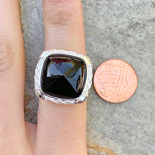 Load image into Gallery viewer, Sterling Silver Genuine Square-Cut Black Onyx Cocktail Ring, Sterling Silver Genuine Square-Cut Black Onyx Cocktail Ring - Legacy Saint Jewelry
