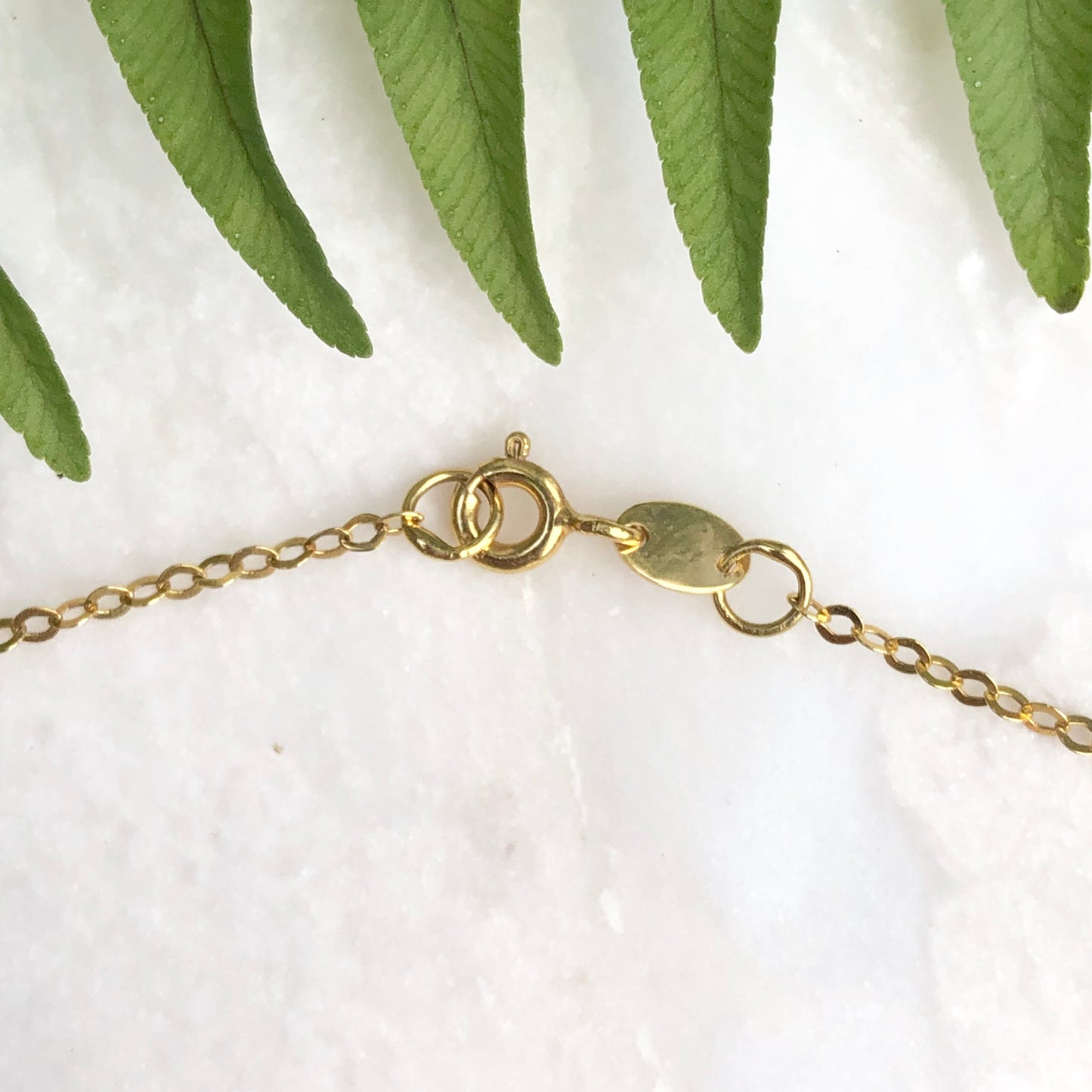 14KT Yellow Gold Shiny + Hammered Squared Circle Link Necklace, 14KT Yellow Gold Shiny + Hammered Squared Circle Link Necklace - Legacy Saint Jewelry