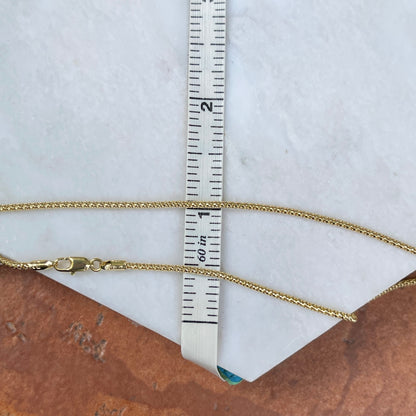 14KT Yellow Gold Rounded 1.5mm Mesh Popcorn Link Chain Necklace