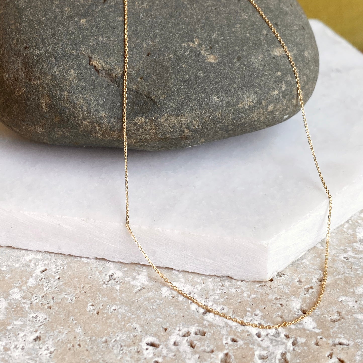 10KT Yellow Gold Diamond-Cut Cable Chain Necklace .60mm, 10KT Yellow Gold Diamond-Cut Cable Chain Necklace .60mm - Legacy Saint Jewelry