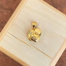 Load image into Gallery viewer, 14KT Yellow Gold Polished Detailed Floral Mini Heart Locket Pendant