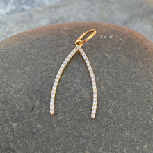Load image into Gallery viewer, 14KT Yellow Gold .30 CT Diamond Wishbone Pendant, 14KT Yellow Gold .30 CT Diamond Wishbone Pendant - Legacy Saint Jewelry