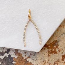 Load image into Gallery viewer, 14KT Yellow Gold .30 CT Diamond Wishbone Pendant, 14KT Yellow Gold .30 CT Diamond Wishbone Pendant - Legacy Saint Jewelry