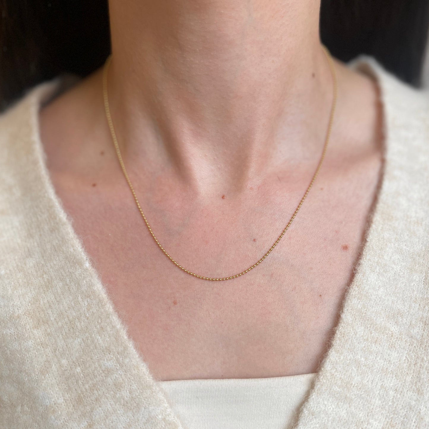 Estate 14KT Yellow Gold .95mm Ball Chain Necklace