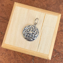 Load image into Gallery viewer, Sterling Silver Irish Celtic Knot Weave Circle Pendant Charm