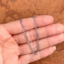 Load image into Gallery viewer, 14KT White Gold Semi-Solid 2.5mm Curb Chain Necklace