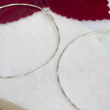 Load image into Gallery viewer, Sterling Silver Sparkle Hoop Earrings 45mm, Sterling Silver Sparkle Hoop Earrings 45mm - Legacy Saint Jewelry