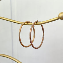 Load image into Gallery viewer, 14KT Rose Gold Polished Thin Hoop Earrings 34mm