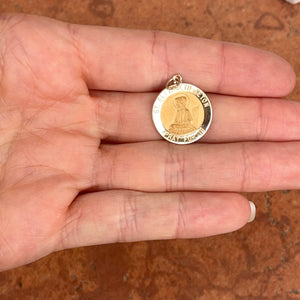 14KT Yellow Gold St Elizabeth Seton Round Medal Pendant 18mm