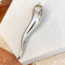 Load image into Gallery viewer, Sterling Silver Polished Corno Italian Horn Extra Large Pendant 84mm