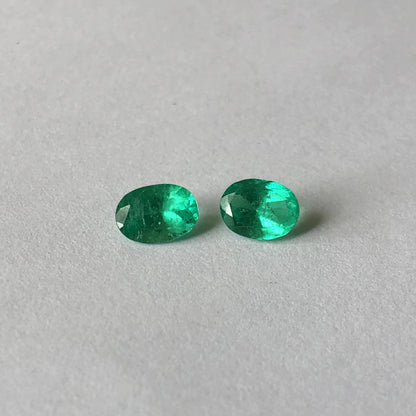 Colombian Oval Loose Emerald Pair 1.42 CT, Colombian Oval Loose Emerald Pair 1.42 CT - Legacy Saint Jewelry