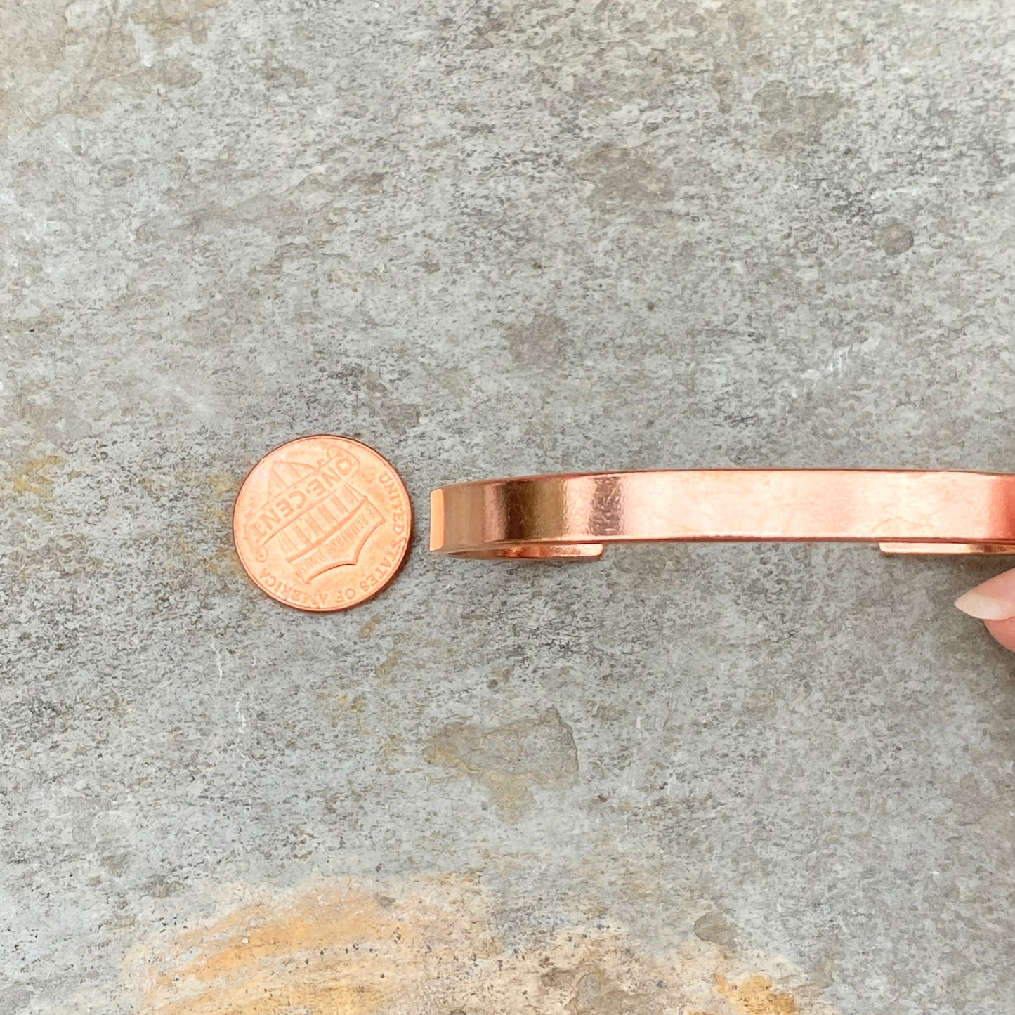 Copper Polished Smooth Cuff Bangle Bracelet 6.4mm, Copper Polished Smooth Cuff Bangle Bracelet 6.4mm - Legacy Saint Jewelry