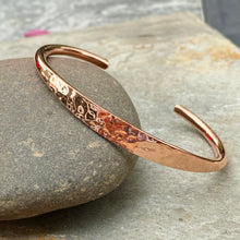 Load image into Gallery viewer, Copper Hammered Tapered Cuff Bangle Bracelet 6.6mm, Copper Hammered Tapered Cuff Bangle Bracelet 6.6mm - Legacy Saint Jewelry