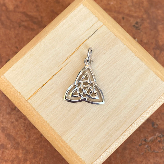 Sterling Silver Celtic Triangle Trinity Knot Pendant Charm