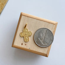 Load image into Gallery viewer, 14KT Yellow Gold Matte Four Way Cross Medal Pendant