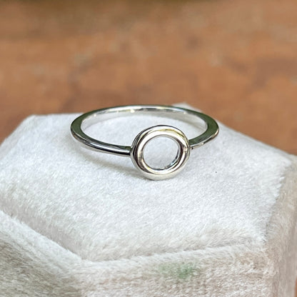 14KT White Gold Open Circle Band Ring