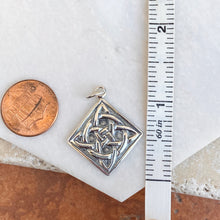 Load image into Gallery viewer, Sterling Silver Square Celtic Knot Pendant Charm