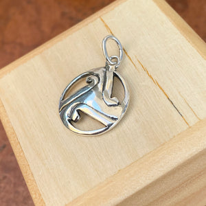 Sterling Silver Wave Celtic Trinity Circle Pendant Charm