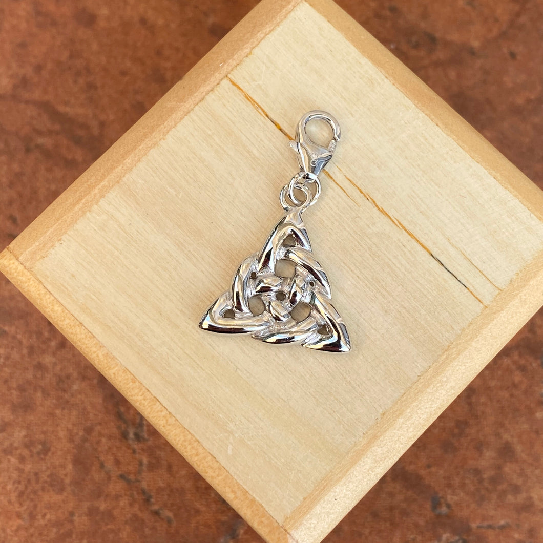 Sterling Silver Celtic Triangle Trinity Knot Pendant Charm