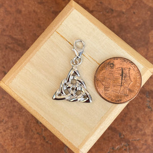 Sterling Silver Celtic Triangle Trinity Knot Pendant Charm