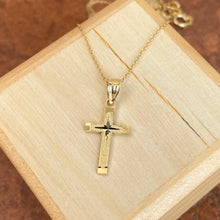 Load image into Gallery viewer, 10KT Yellow Gold Diamond-Cut Cross Pendant Necklace
