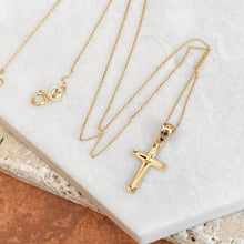 Load image into Gallery viewer, 10KT Yellow Gold Diamond-Cut Cross Pendant Necklace