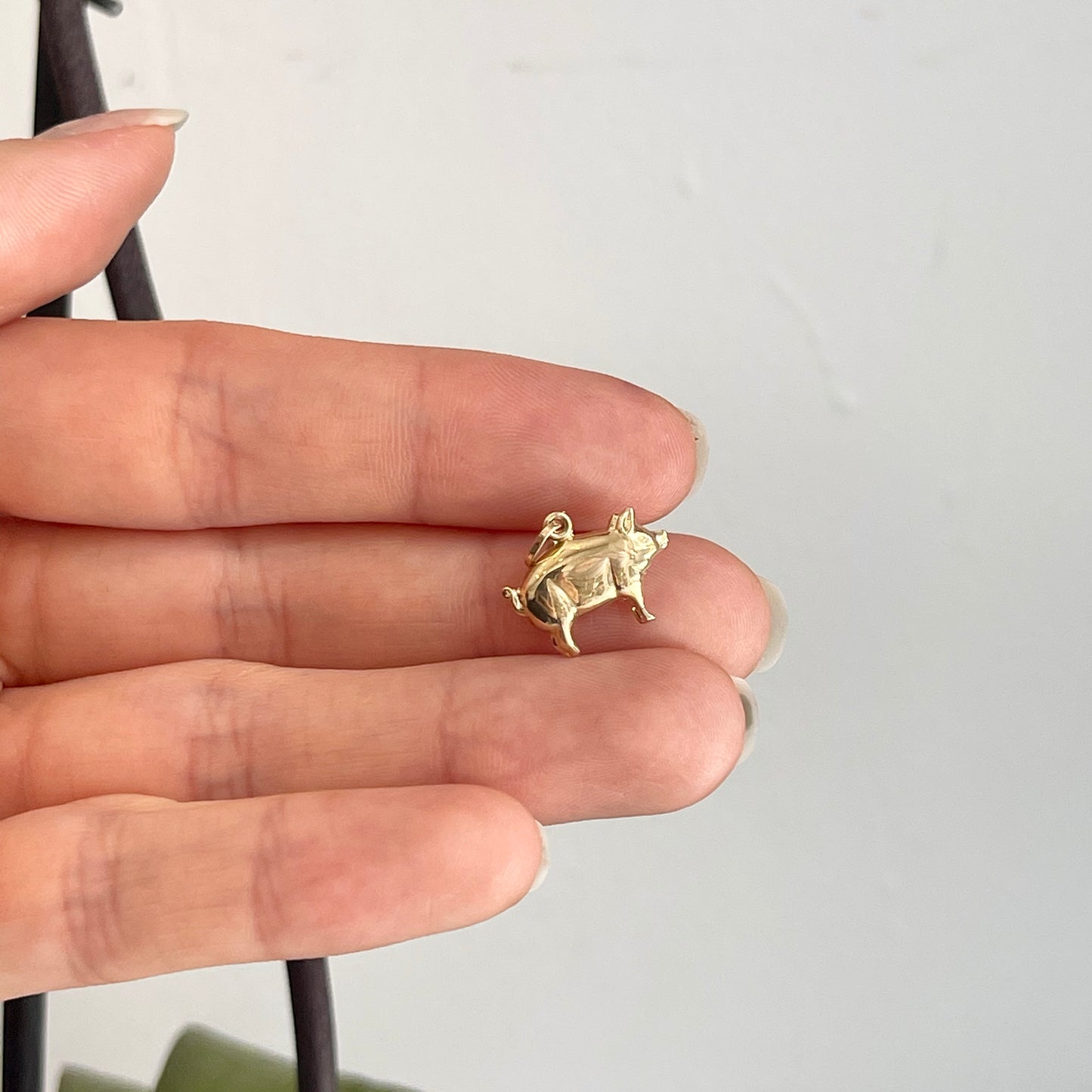 14KT Yellow Gold 3D Pig Pendant Charm