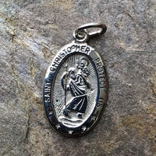 Load image into Gallery viewer, 10KT White Gold Saint Christopher Medal Pendant Charm - Legacy Saint Jewelry