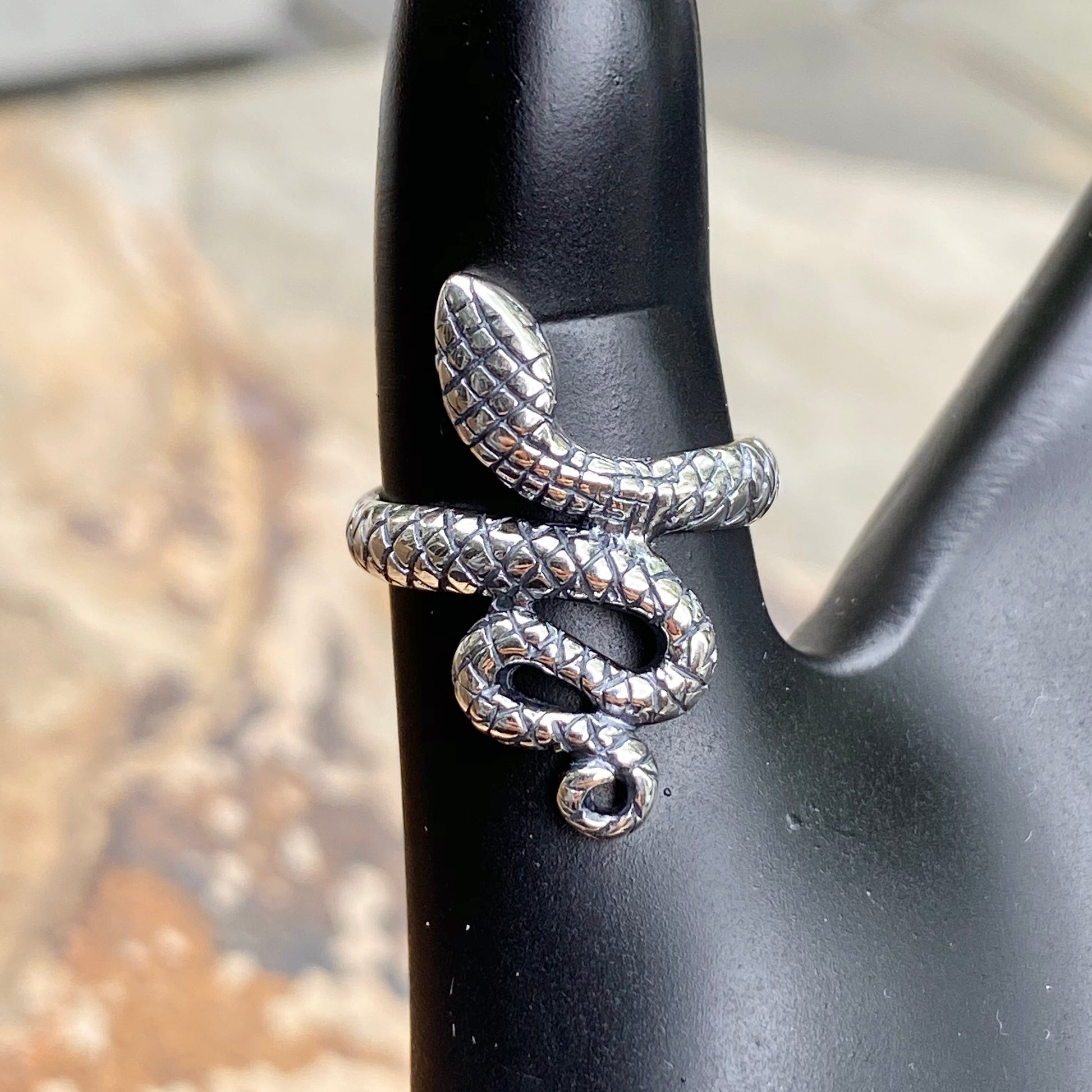 Sterling Silver Antiqued Snake Bypass Toe Ring, Sterling Silver Antiqued Snake Bypass Toe Ring - Legacy Saint Jewelry