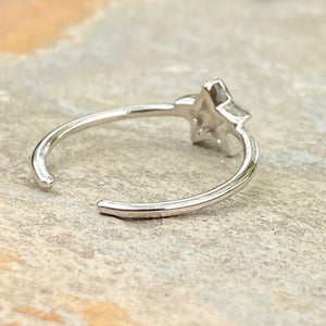 Sterling Silver Polished Star Charm Toe Ring, Sterling Silver Polished Star Charm Toe Ring - Legacy Saint Jewelry
