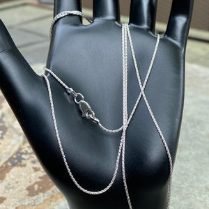 14KT White Gold Polished Wheat Chain Link Necklace 1mm/ 30", 14KT White Gold Polished Wheat Chain Link Necklace 1mm/ 30" - Legacy Saint Jewelry