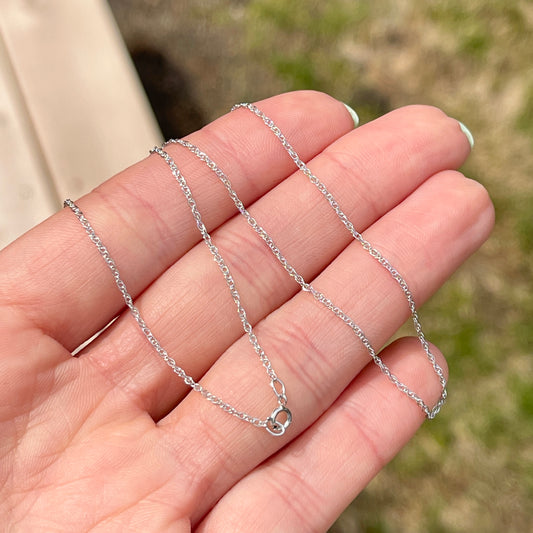 14KT White Gold .95mm Cable Chain Necklace