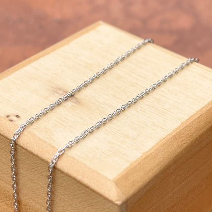 14KT White Gold Polished .95mm Cable Chain Necklace