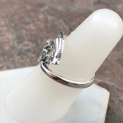Sterling Silver Double Horse Head Bypass Ring, Sterling Silver Double Horse Head Bypass Ring - Legacy Saint Jewelry