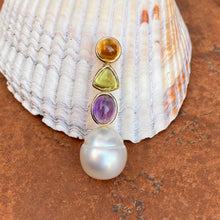 Load image into Gallery viewer, 14KT Yellow Gold Peridot, Amethyst, Citrine + Paspaley South Sea Pearl Pendant Slide