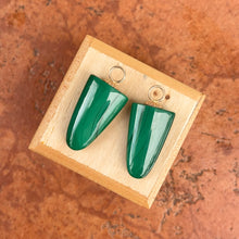 Load image into Gallery viewer, Estate 14KT Yellow Gold Arrowhead Green Malachite + Black Onyx Earring Charms