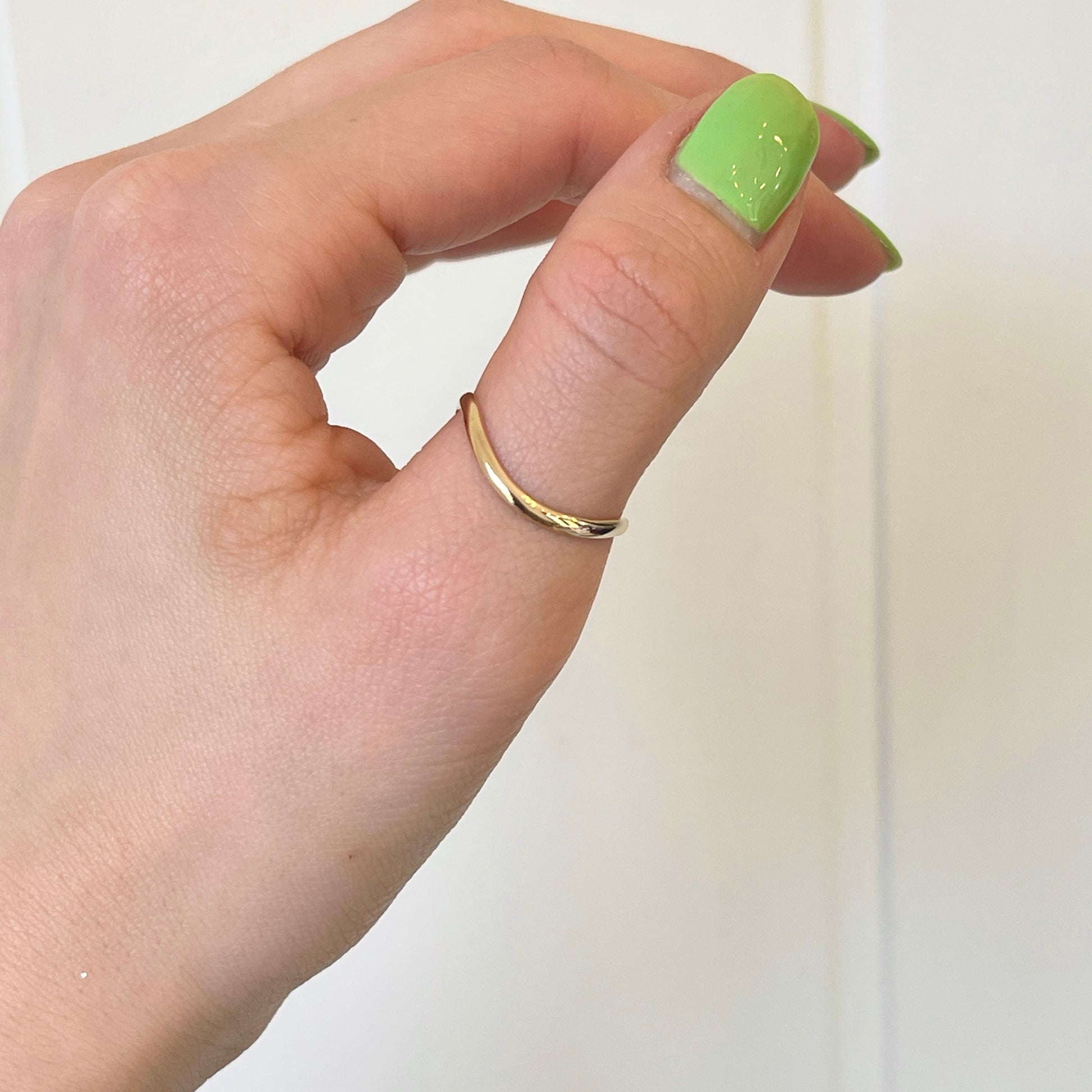 14KT Yellow Gold Wave Band Thumb Ring – LSJ - Main Image