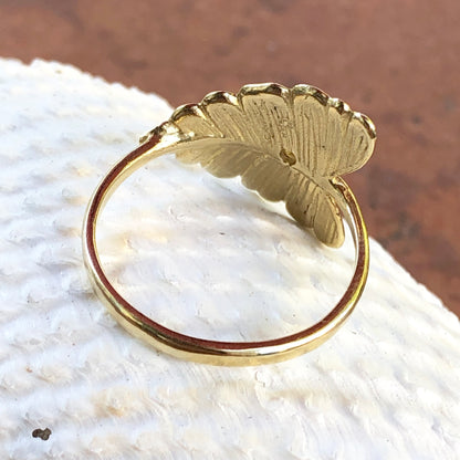 14KT Yellow Gold Diamond Leaf Ring, 14KT Yellow Gold Diamond Leaf Ring - Legacy Saint Jewelry